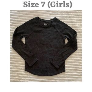Jumping Beans Girls Dark Gray Basic Pullover T-Shirt Long Sleeve Crew Neck 7